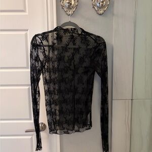 Free People Black Lace Layering Top - Medium